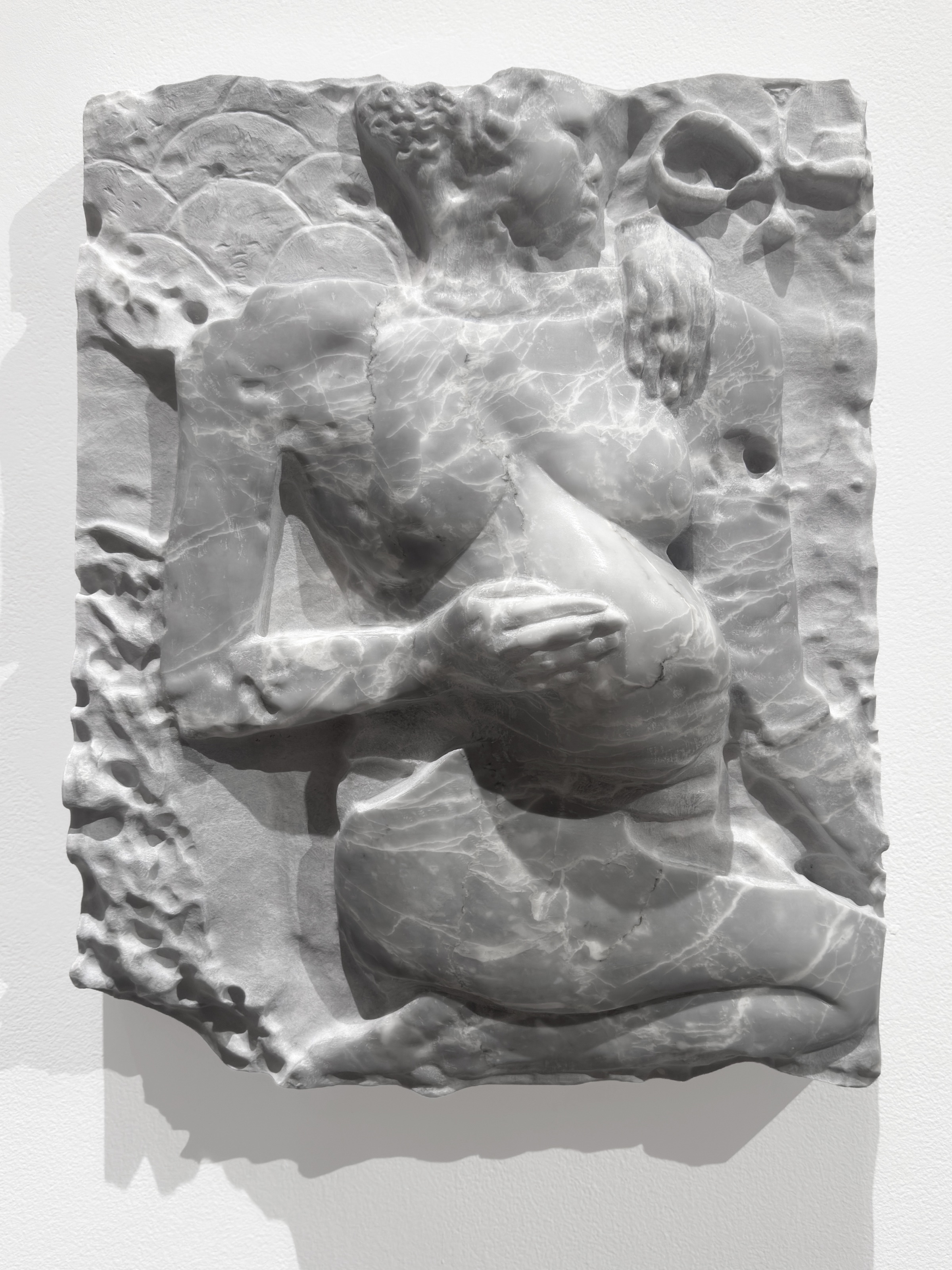 The Mother I will Be, carved in marble relief.